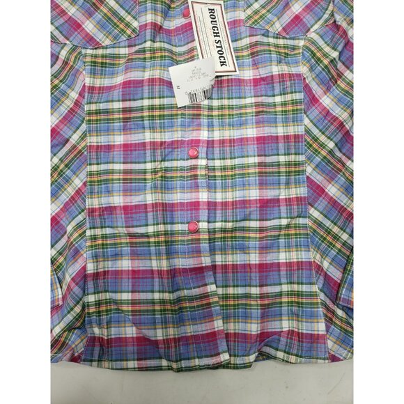 Panhandle Rough Stock Women's Size M Multi Color Long Sleeve Pearl Snap Shirt - Picture 3 of 8